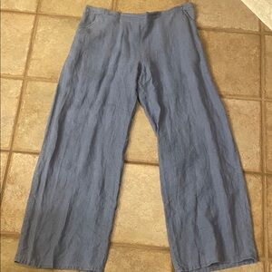 Flax Women's Blue Wide Leg Pants
